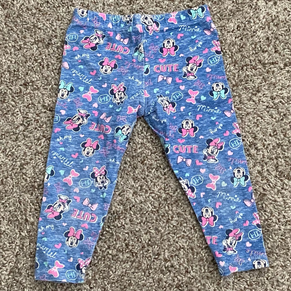 Disney Minnie Mouse Kids Leggings Blue and Pink 2T
